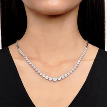 Load image into Gallery viewer, Simon G. 18K White Gold Graduating Pave Diamond Riviera Necklace
