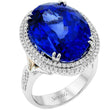 Load image into Gallery viewer, Simon G. 18K White Gold Large Oval Tanzanite Diamond Halo Ring
