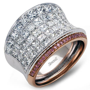 Simon G. 18K White & Rose Gold Diamond "Simon Set" Right Hand Ring