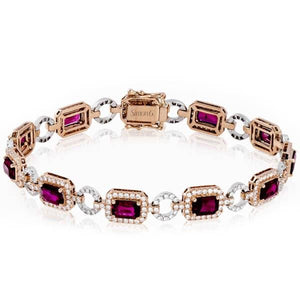 Simon G. 18K White & Rose Gold Ruby & Diamond Bracelet