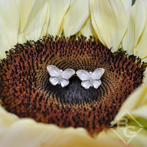 Simon G. 18K White & Yellow Gold Organic Allure Diamond Butterfly Earrings