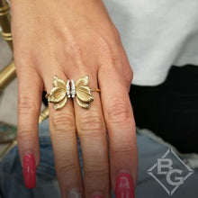 Load image into Gallery viewer, Simon G. 18K Yellow Gold Organic Allure Diamond Butterfly Rings
