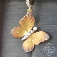 Load image into Gallery viewer, Simon G. 18K Yellow Gold Organic Allure Diamond Dangle Butterfly Earrings
