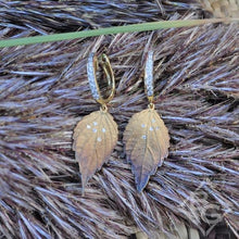 Load image into Gallery viewer, Simon G. 18K Yellow Gold Organic Allure Diamond Dangle Leaf Earrings
