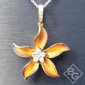 Simon G. 18K Yellow Gold Organic Allure Diamond Flower Pendant