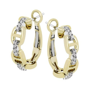 Simon G. Anchor Style Diamond Hoop Earrings