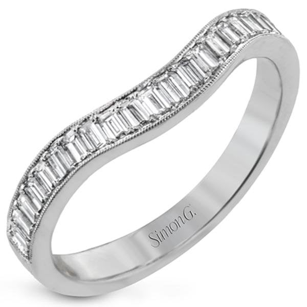 Simon G. Baguette Diamond Curved Wedding Ring