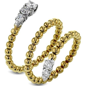 Simon G. Beaded Texture Fashion "Stretch" Diamond Snake Ring