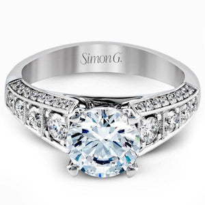 Simon G. Classic Side Stone Diamond Engagement Ring