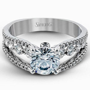 Simon G. Contemporary Cathedral Diamond Engagement Ring