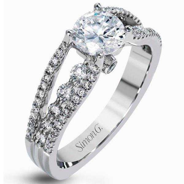Simon G. Contemporary Cathedral Tension Set Style Diamond Engagement Ring