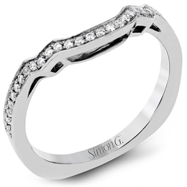 Simon G. Curved Prong Set Diamond Wedding Ring