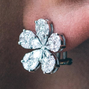 Simon G. Diamond "Flower Petal" Cluster Earrings