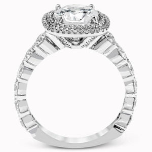 Simon G. Double Cushion Halo Diamond Engagement Ring