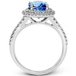 Load image into Gallery viewer, Simon G. Double Halo Oval Blue Sapphire Ring
