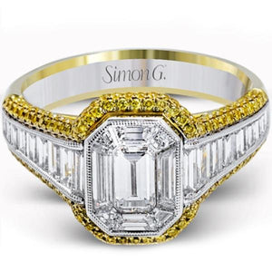 Simon G. Emerald Cut Mosaic Diamond Engagement Ring