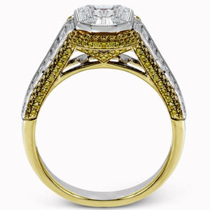 Simon G. Emerald Cut Mosaic Diamond Engagement Ring