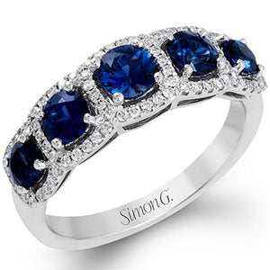 Simon G. Five Stone Diamond "Halo" Anniversary Ring