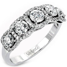 Load image into Gallery viewer, Simon G. Five Stone Diamond &quot;Halo&quot; Anniversary Ring
