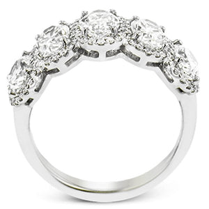 Simon G. Five Stone Oval Diamond Halo Anniversary Ring