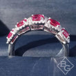 Load image into Gallery viewer, Simon G. Five Stone Ruby &amp; Diamond &quot;Halo&quot; Anniversary Ring

