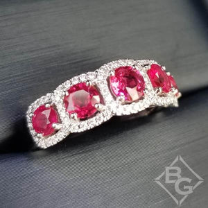 Simon G. Five Stone Ruby & Diamond "Halo" Anniversary Ring