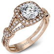 Load image into Gallery viewer, Simon G. Halo Split Shank Diamond Engagement Ring

