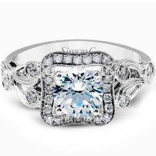 Load image into Gallery viewer, Simon G. Halo Vintage Inspired Filigree Diamond Engagement Ring
