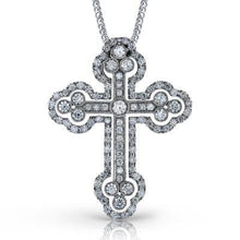 Load image into Gallery viewer, Simon G. Heavenly Faith 18K White Diamond Cross
