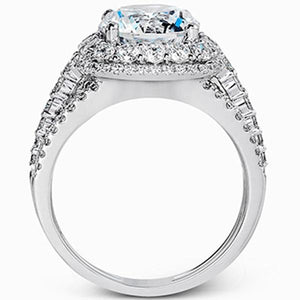 Simon G. Large Center Cushion Halo Diamond Engagement Ring