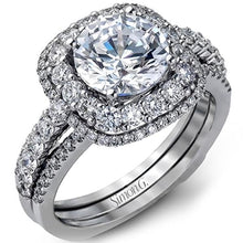 Load image into Gallery viewer, Simon G. Large Center Cushion Halo Diamond Engagement Ring
