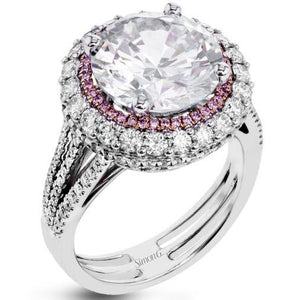 Simon G. Large Center Diamond Double Halo Engagement Ring