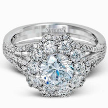 Load image into Gallery viewer, Simon G. Large Center Diamond Halo Engagement Ring
