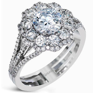 Simon G. Large Center Diamond Halo Engagement Ring