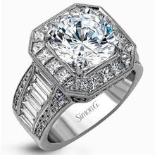 Load image into Gallery viewer, Simon G. Large Center Halo Diamond Engagement Ring
