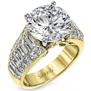 Simon G. Large Center "Simon Set" Baguette Diamond Engagement Ring