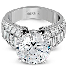 Load image into Gallery viewer, Simon G. Large Center &quot;Simon Set&quot; Baguette Diamond Engagement Ring
