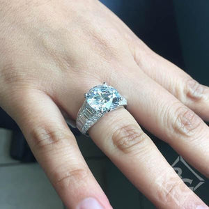 Simon G. Large Center "Simon Set" Baguette Diamond Engagement Ring