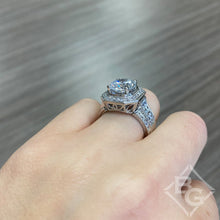 Load image into Gallery viewer, Simon G. &quot;Large Center&quot; Three Carat Diamond Halo Engagement Ring
