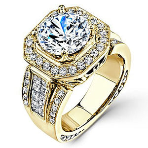 Simon G. "Large Center" Three Carat Diamond Halo Engagement Ring