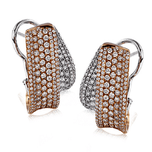 Load image into Gallery viewer, Simon G. Large Contemporary Pave Set Diamond Ribbon Earrings
