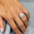 Load image into Gallery viewer, Simon G. Large Halo Pink Diamond Accent Engagement Ring
