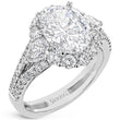 Load image into Gallery viewer, Simon G. Large Oval Cut Halo Diamond Engagement Ring
