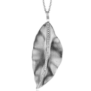 Simon G. Large "Satin Leaf" Diamond Pendant