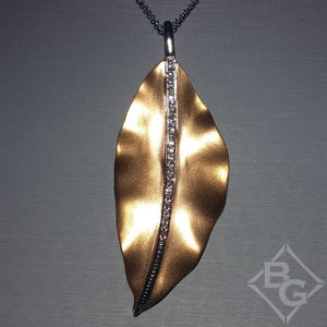 Simon G. Large "Satin Leaf" Diamond Pendant