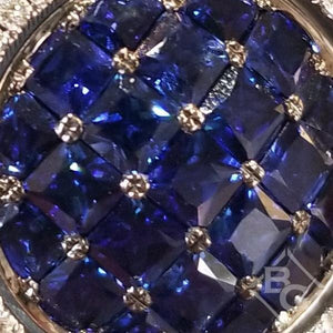 Simon G. Modern Cluster Blue Sapphire Diamond Pendant