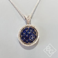 Load image into Gallery viewer, Simon G. Modern Cluster Blue Sapphire Diamond Pendant
