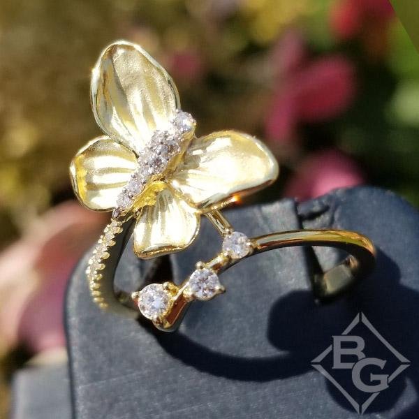 Le Vian Garden Party Blue Sapphire & Diamond Butterfly Ring 1/8 ct tw 14K  Honey Gold | Kay