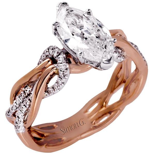 Simon G. Organic Style Intertwining Twist Marquise Diamond Engagement Ring