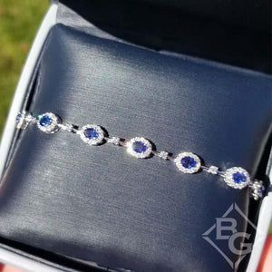Simon G. Oval Cut Blue Sapphire & Diamond Bracelet